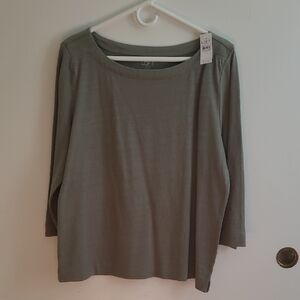 LOFT Women's Long Sleeve Top in Olive